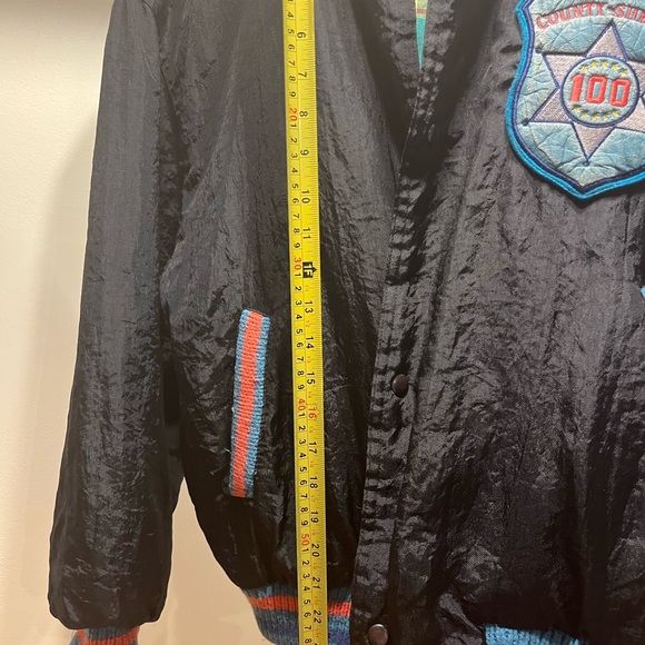 Vintage 90s Crocodile brand bomber jacket great pastel details mens small - Picture 7 of 12